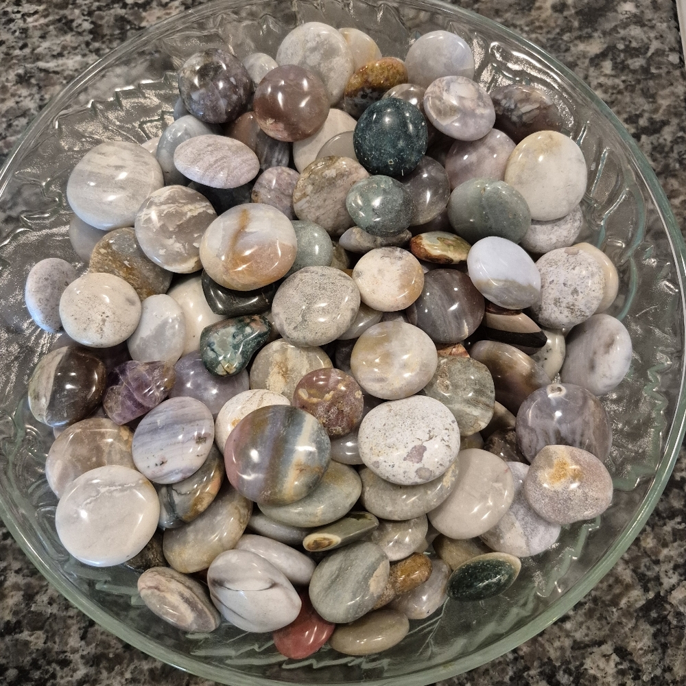 Set Of 10 Natural Quartz Jasper Polished Hearts New - Picture 6 of 9